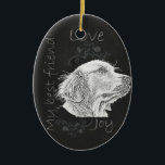 Chalk Drawing of Golden Retriever Ceramic Tree Decoration<br><div class="desc">This chalk drawing of your best friend is a beautiful chalk drawing of a golden retriever and the perfect dog art for dog lovers. This original pencil art of a golden retriever’s portrait makes a beautiful gift for dog lovers. It would also be a great present for breeders and all...</div>