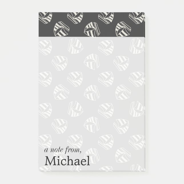 Chalk Drawn Sailboat Pattern | Add Your Name Post-it Notes (Front)