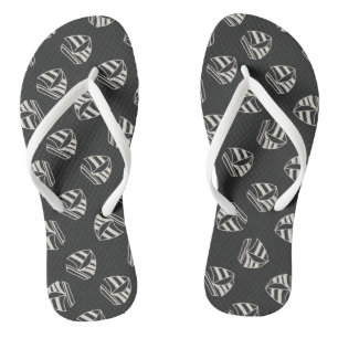 Chalk Drawn Sailboat Pattern Jandals