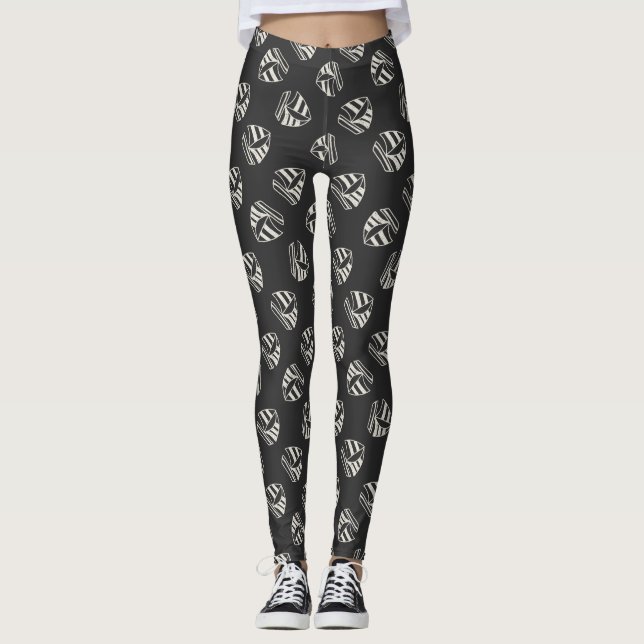 Chalk Drawn Sailboat Pattern Leggings (Front)