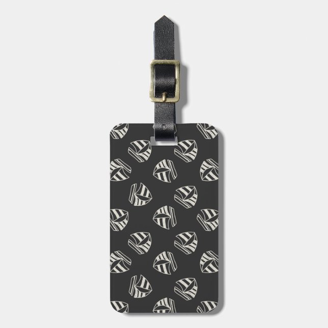 Chalk Drawn Sailboat Pattern Luggage Tag (Front Vertical)