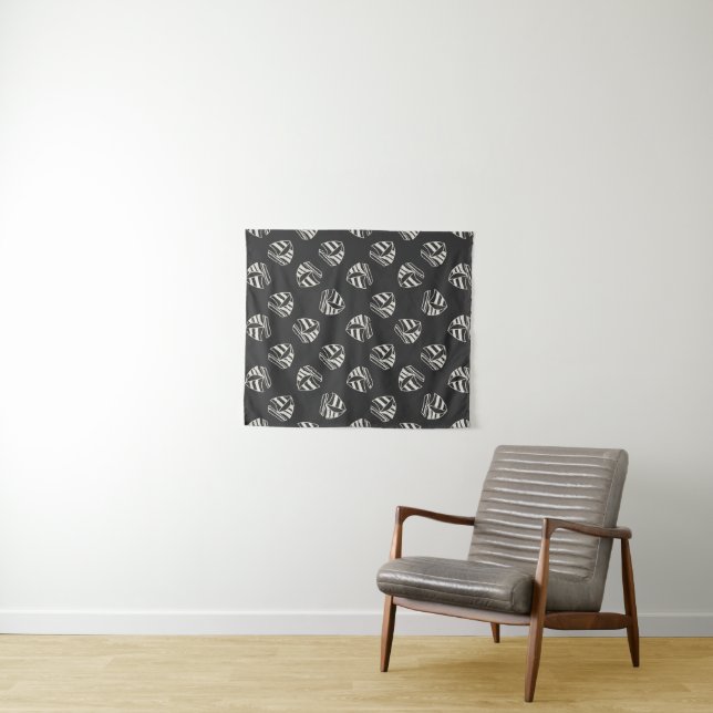 Chalk Drawn Sailboat Pattern Tapestry (In Situ (Horizontal))