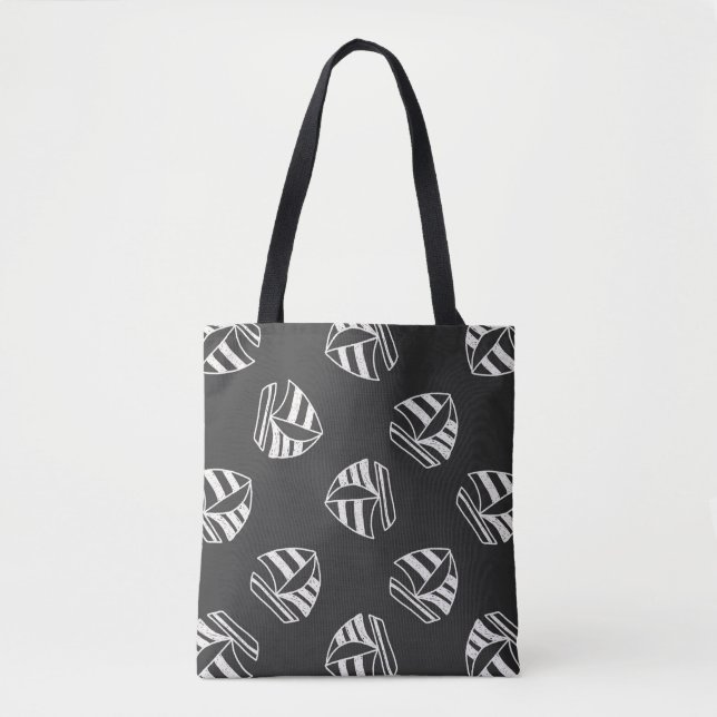 Chalk Drawn Sailboat Pattern Tote Bag (Front)