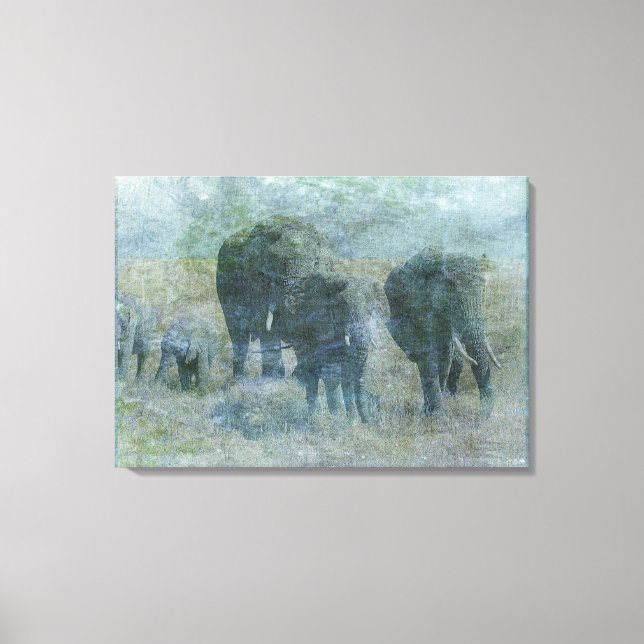 Chalk Elephants Canvas Print (Front)