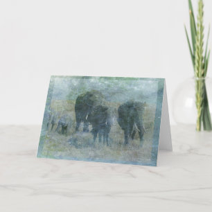 Chalk Elephants Greeting Card
