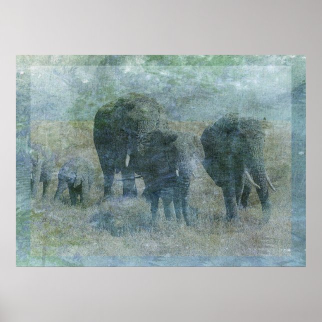 Chalk Elephants Poster (Front)