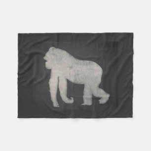 Chalk Gorilla Fleece Blanket