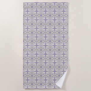 Chalk Grey Lavender Octagon Star Geometric Design Beach Towel
