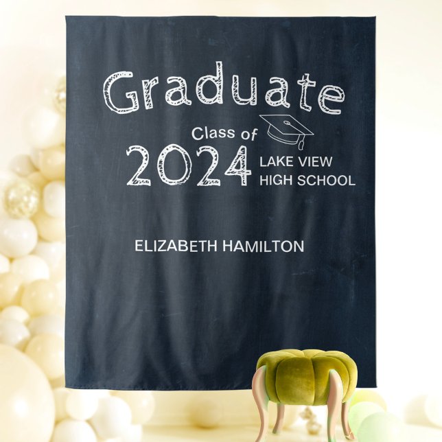 Chalk High School Photo Graduation Party Backdrop Tapestry (Creator Uploaded)