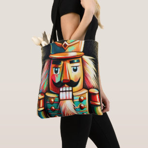 Chalk Illustrated Christmas Nutcracker Tote Bag