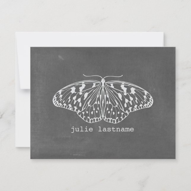 Chalk Inspired Butterfly Flat Notecards (Front)