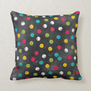 Chalk It Up! Rainbow Polka Dots – Chalkboard Pri Cushion