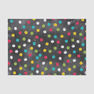 Chalk It Up! Rainbow Polka Dots – Chalkboard Print Tissue Paper