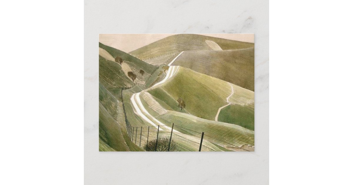 Chalk Paths By Eric Ravilious Postcard | Zazzle.co.nz