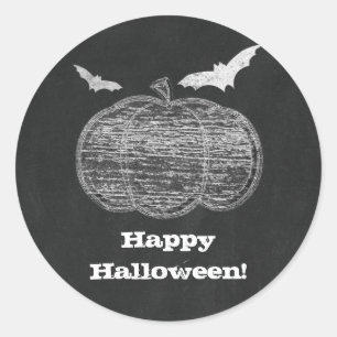 Chalk Pumpkin Chalkboard Halloween Party Favour Classic Round Sticker