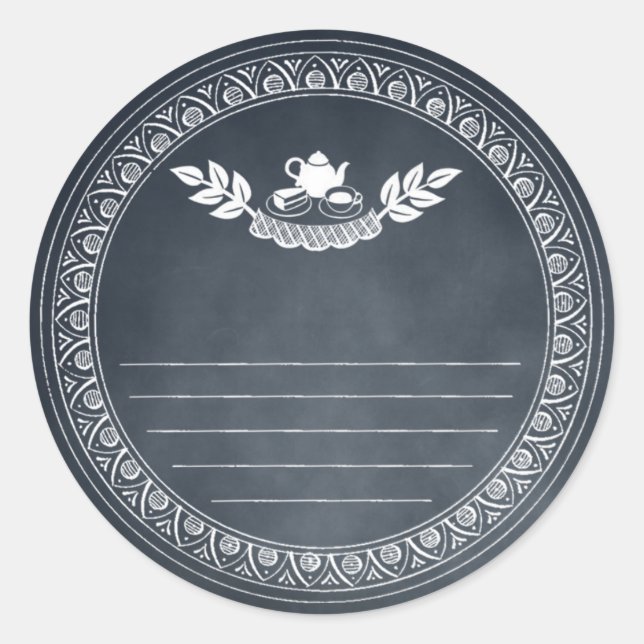 Chalk Retro Vintage Recipe And Baking Gift Sticker (Front)