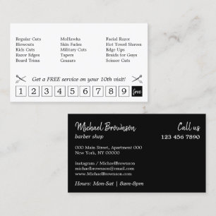 Chalk Scissor hipster Barber Hair loyalty Business Card