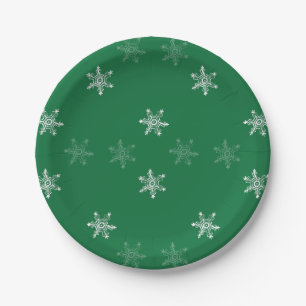 Chalk Snowflake Pattern Paper Plate