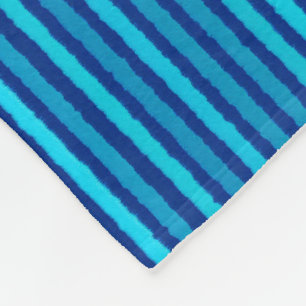 Chalk Stripes - Cobalt and Sky Blue Fleece Blanket