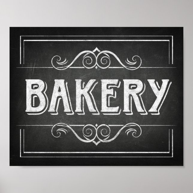 Chalk Style BAKERY Sign Print (Front)