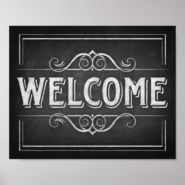 Chalk Style Party Print / WELCOME Sign Poster (Front)