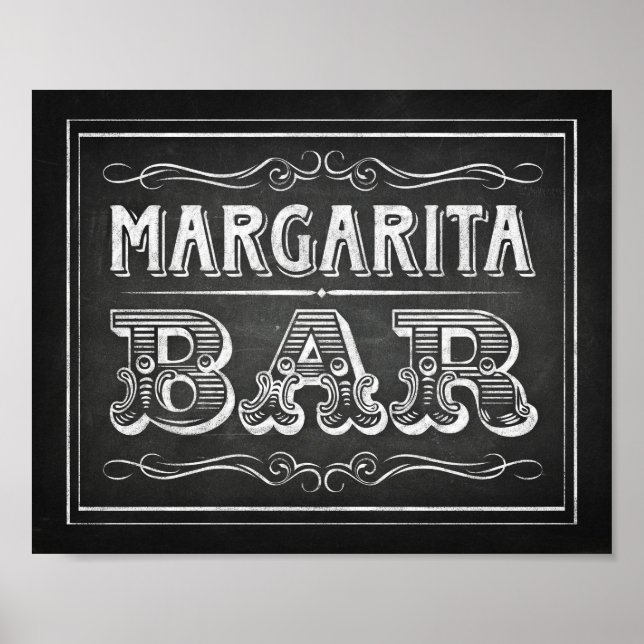 Chalk Style Party Signs / MARGARITA BAR Sign (Front)