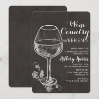 Chalk Wine Country Bachelorette Invitation