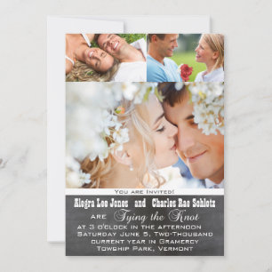 Chalkboad Photo Typography Wedding Invitations