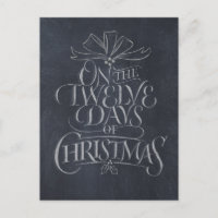 Chalkboard '12 Days of Christmas' Black Chalk