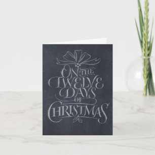 Chalkboard 12 Days of Christmas Chalk Calligraphy Holiday Card