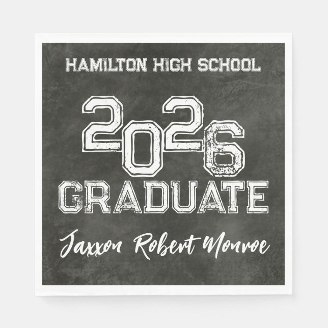 Chalkboard 2026 Graduate Napkin (Front)