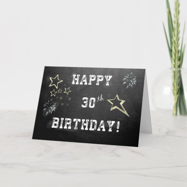 Chalkboard 30th Birthday Card (Front)