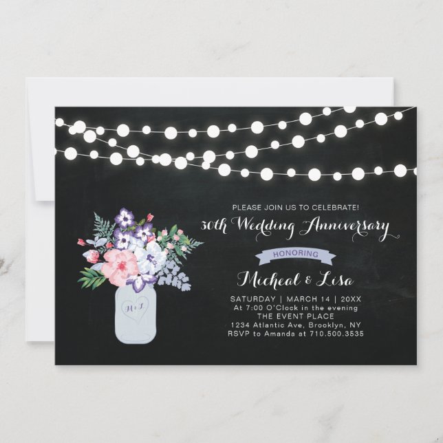 Chalkboard 30th Wedding Anniversary Invitation (Front)