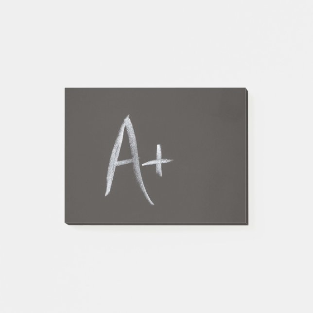 Chalkboard A+ Blackboard Background Retro Style Post-it Notes (Front)