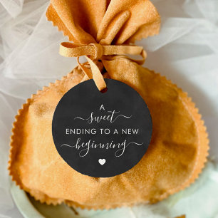 Chalkboard A Sweet Ending to a New Beginning Favour Tags