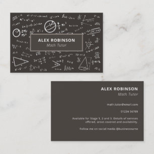 Chalkboard Algebra Math Tutor business card