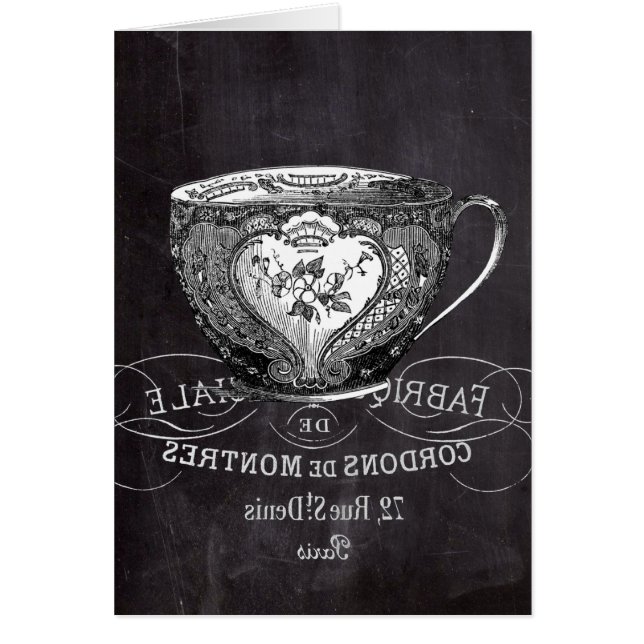 Chalkboard Alice in Wonderland tea party teacup (Front)