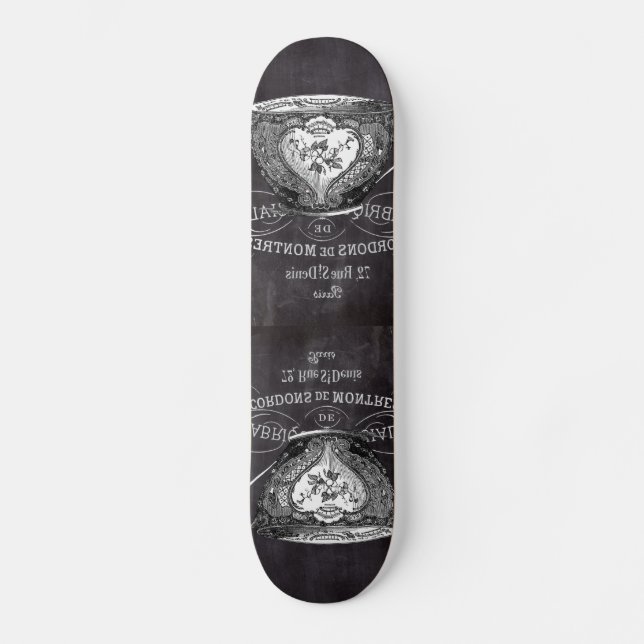 Chalkboard Alice in Wonderland tea party teacup Skateboard (Front)
