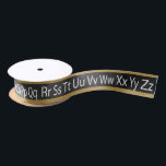 Chalkboard Alphabet Board Satin Ribbon<br><div class="desc">Ribbon. Featuring a chalkboard alphabet board. 📌If you need further customisation, please click the "Click to Customise further" or "Customise or Edit Design"button and use our design tool to resize, rotate, change text colour, add text, delete text or graphics and so much more. ⭐99% of my designs in my store...</div>