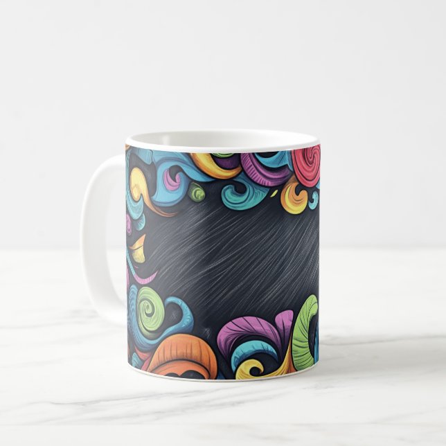 Chalkboard and chalk backgrounds. Childlike style  Coffee Mug (Front Left)