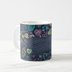 Chalkboard and chalk backgrounds. Childlike style  Coffee Mug