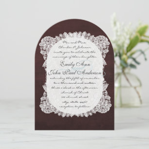 Chalkboard and Lace Deep Burgundy Wedding Invitation