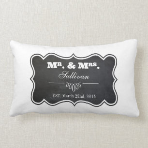 Chalkboard and Ornate Frame Lumbar Cushion