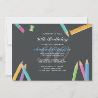 Chalkboard and Pencils Invitation