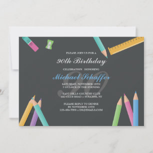 Chalkboard and Pencils Invitation