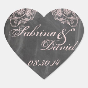 Chalkboard Antique Pink Floral  Envelope Seal