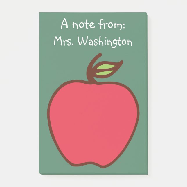Chalkboard Apple Teacher's Post It Notes Gift (Front)