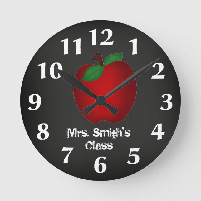 Chalkboard Apple Wall Clock (Front)