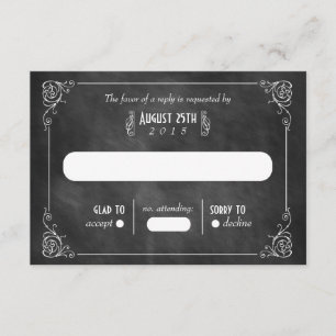 Chalkboard Art Deco RSVP Cards