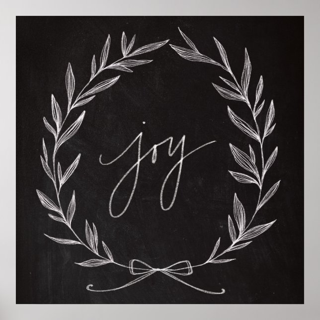 Chalkboard Art - Joy Wreath Poster (Front)
